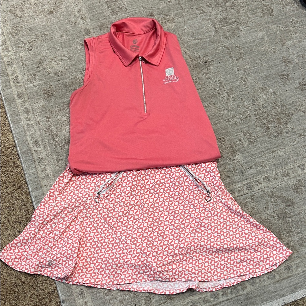 GG blue golf skirt and matching polo